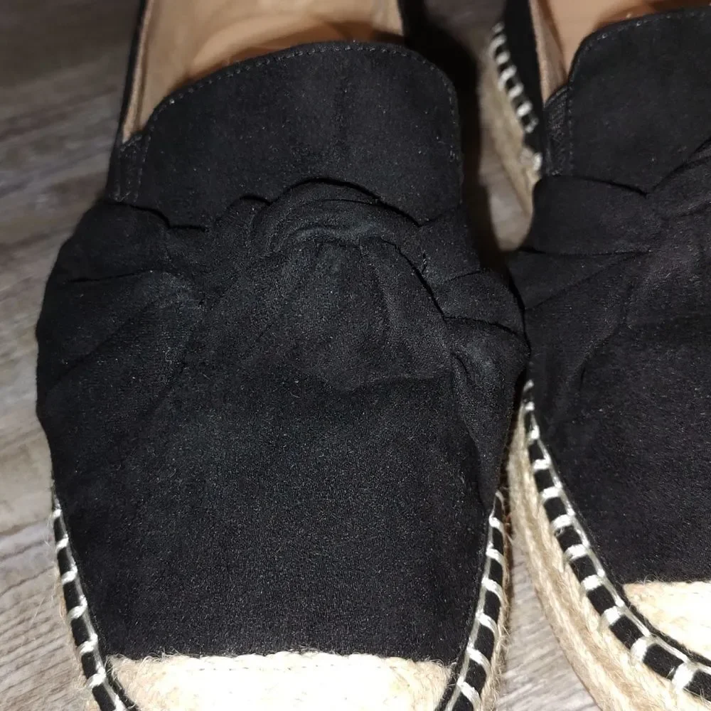 Kaari Blue™ Kiki  Black Knotted Espadrille Flats  Sz 6.5
